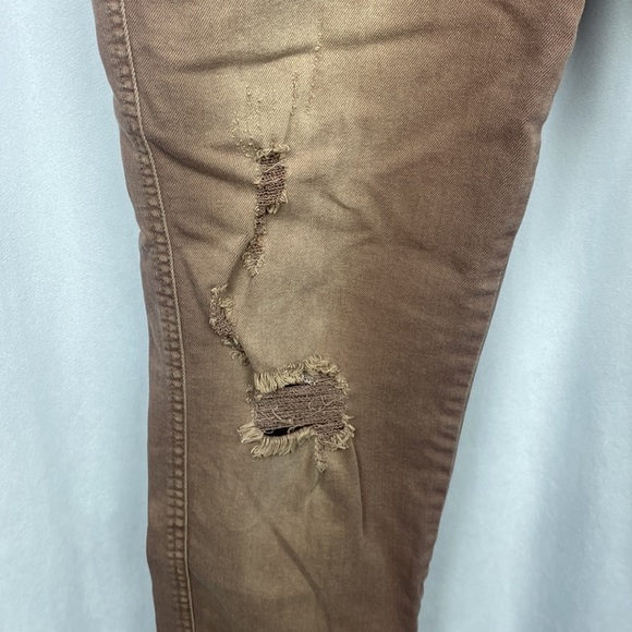 FREE People Button Fly Front Womens Brown Distressed Jeans Pants - Size 8 - Picture 9 of 16